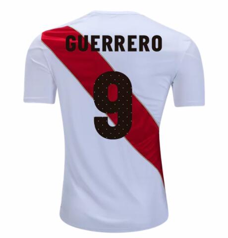 Peru 2018 World Cup Home Paolo Guerrero #9 Soccer Jersey Shirt